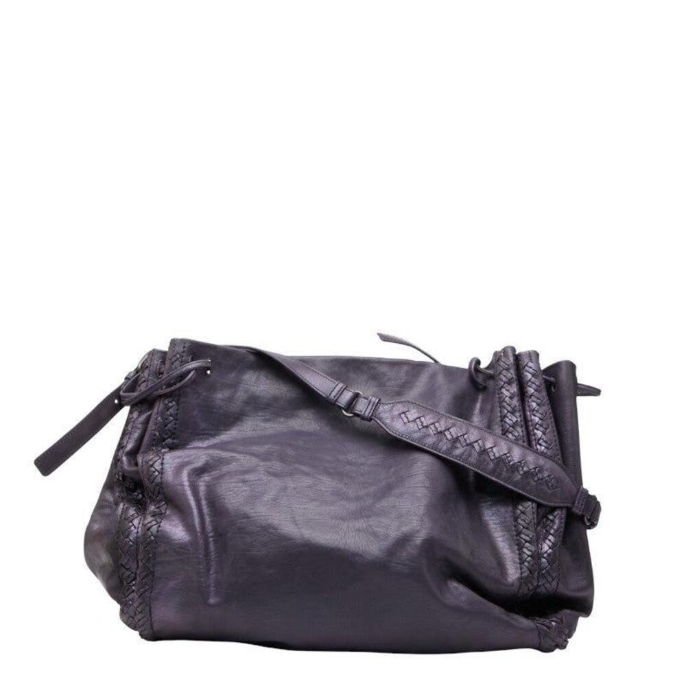 Bottega Veneta Leather Shoulder Bag Purple